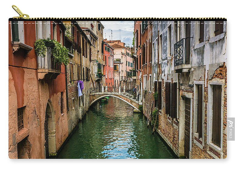 Venice Zip Pouch featuring the photograph Venice Canal by Rebekah Zivicki
