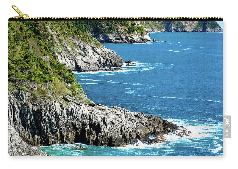 Italy Zip Pouch featuring the photograph Vernazza Blues by David Meznarich