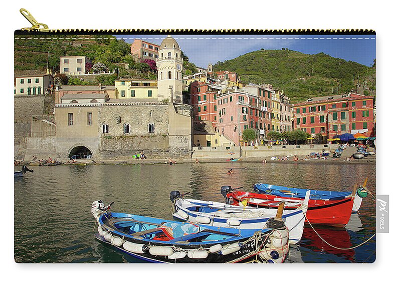 Rope Zip Pouch featuring the photograph Vernazza, Italy by Marcel Pinus