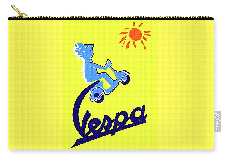 Vespa Zip Pouch featuring the photograph Vespa Poster - 1955 by Doc Braham