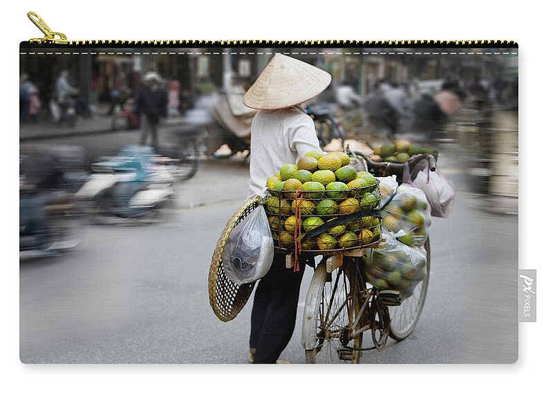 Headwear Zip Pouch featuring the photograph Vietnam, Hanoi, Old Quarter, Person by Ed Freeman