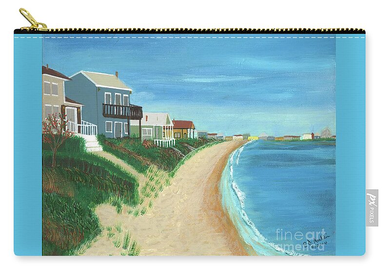 Ocean Zip Pouch featuring the painting View of 17th Bay at Ocean View by Elizabeth Mauldin
