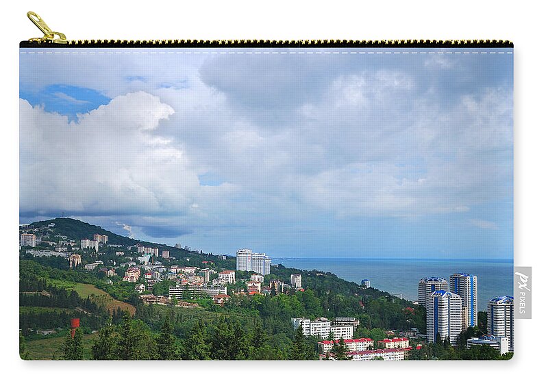 Water's Edge Zip Pouch featuring the photograph View Of A Sochi by Savushkin