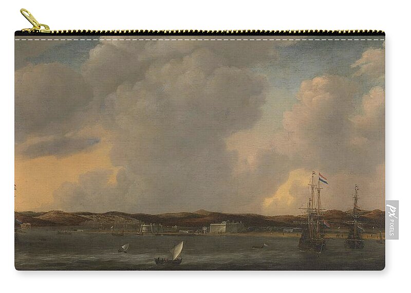 Admiraliteit Van Amsterdam Zip Pouch featuring the painting View of Tunis. by Admiraliteit van Amsterdam Reinier Nooms -signed by artist-