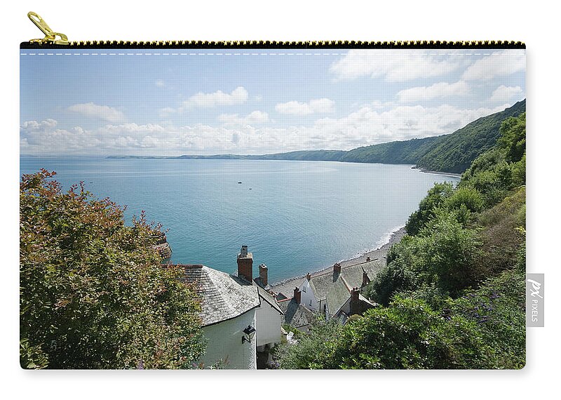 England Zip Pouch featuring the photograph View Over Clovelly Bay by Alphotographic