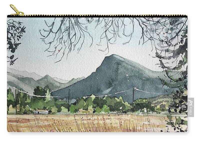 View Carry-all Pouch featuring the painting View to Sugarloaf Mountain from Reagan Ranch by Luisa Millicent