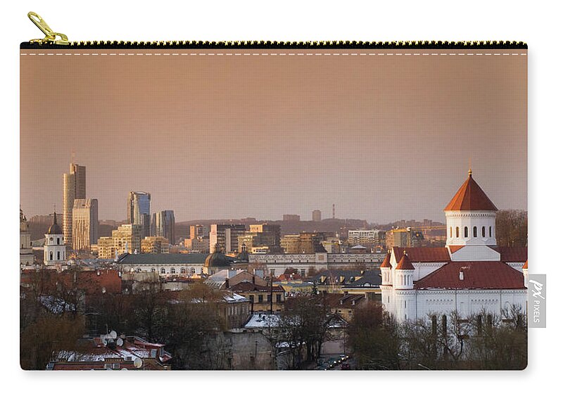 Tranquility Zip Pouch featuring the photograph Vilnius Panorama, Lithuania by Daugirdas Tomas Racys