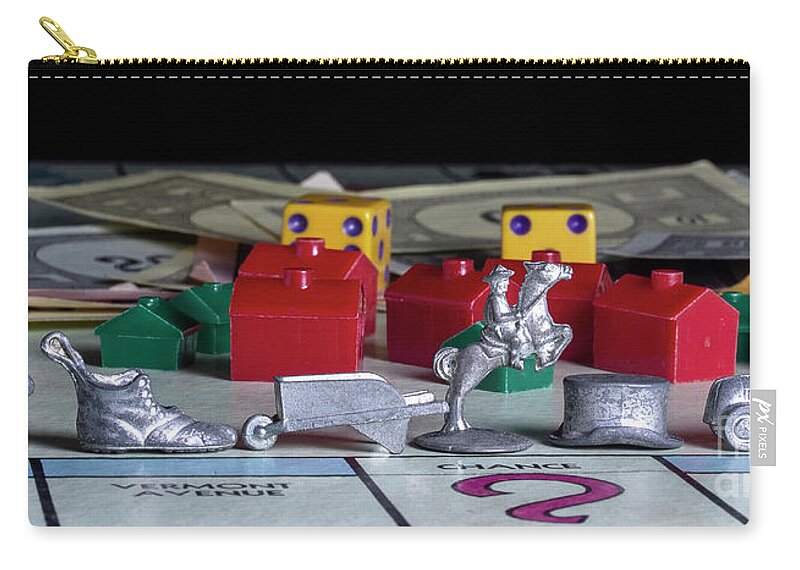 Monopoly Game Carry-all Pouch featuring the photograph Vintage Monopoly 4 by Mike Eingle