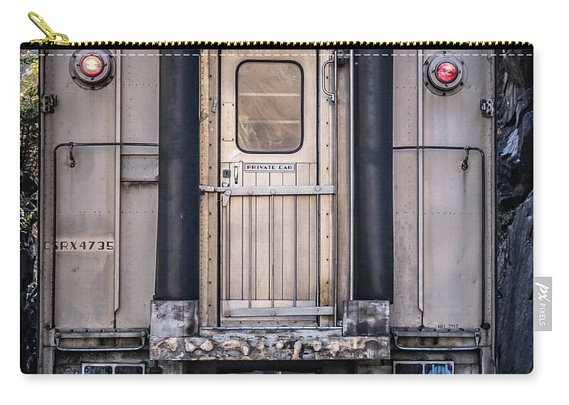 Train Zip Pouch featuring the photograph Vintage Passenger Car Conway Scene Railroad by Edward Fielding