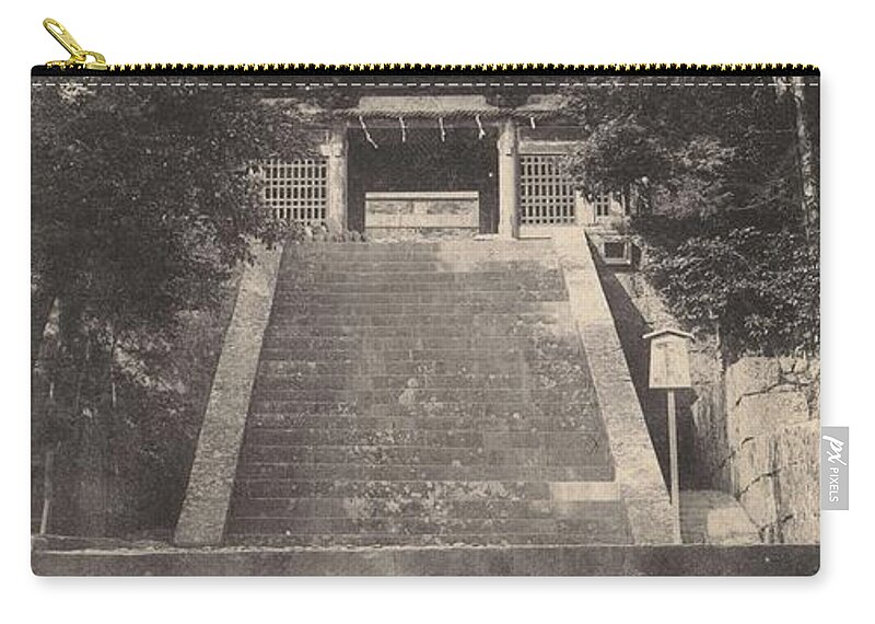Vintage Zip Pouch featuring the painting Vintage Real Photo Japanese Postcard RPPC - 016 by Celestial Images