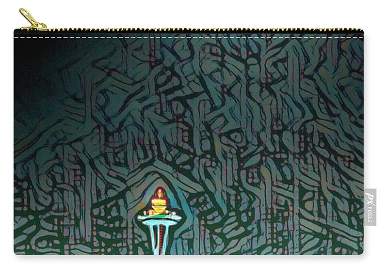Seattle Zip Pouch featuring the photograph Vintage Seattle Abstract by Cathy Anderson