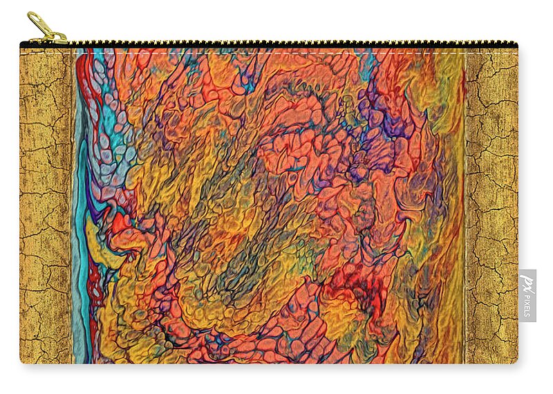 Illuminated Abstract Zip Pouch featuring the digital art Vintage Streams Of Consciousness by Becky Titus