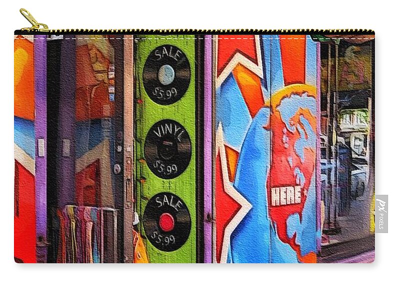 Colours. Red Zip Pouch featuring the digital art Vinyl for Sale by Diana Rajala