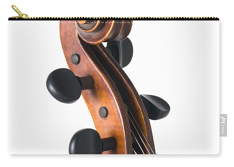 Chord Zip Pouch featuring the photograph Violin Isolated On White by Zocha k