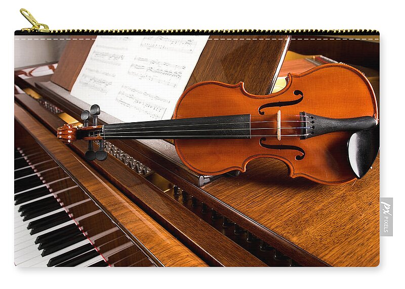 Piano Zip Pouch featuring the photograph Violin by Tolimir