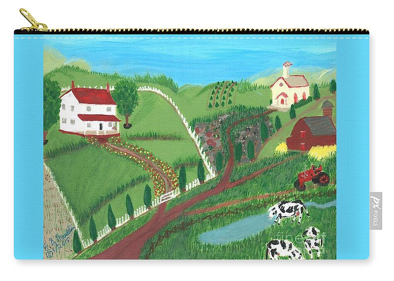 Virginia Countryside Zip Pouch featuring the painting Virginia Countryside by Elizabeth Mauldin