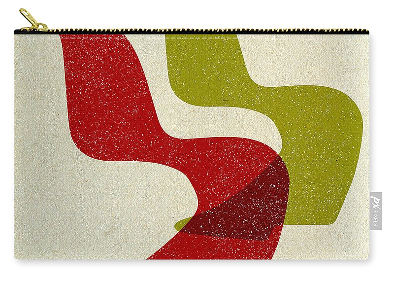 Mid-century Zip Pouch featuring the digital art Vitra Panton Chairs I by Naxart Studio