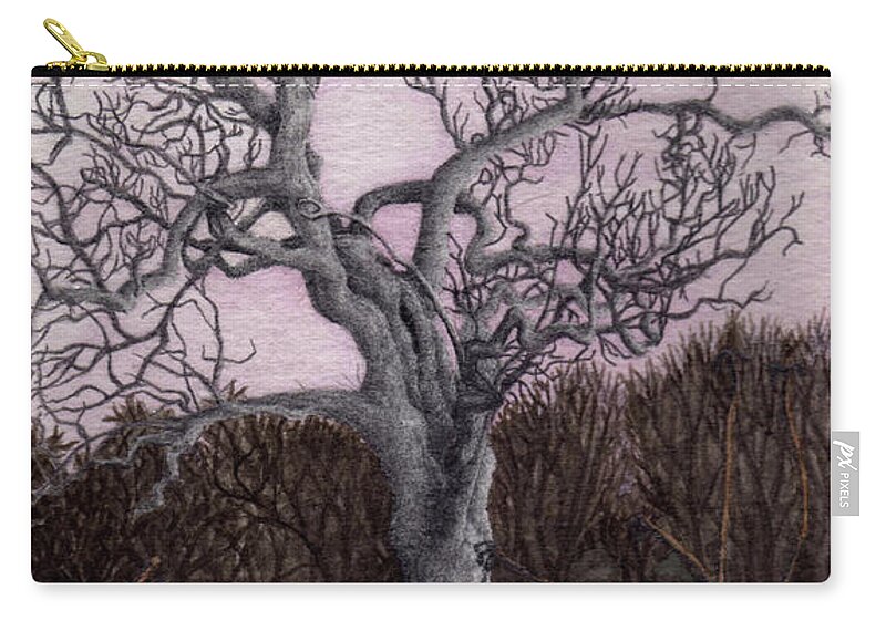 Bur Oak Zip Pouch featuring the painting Voodoo by Alice Ann Barnes