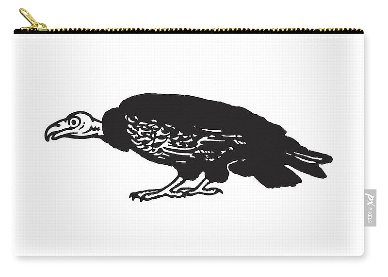 Animal Zip Pouch featuring the drawing Vulture by CSA Images