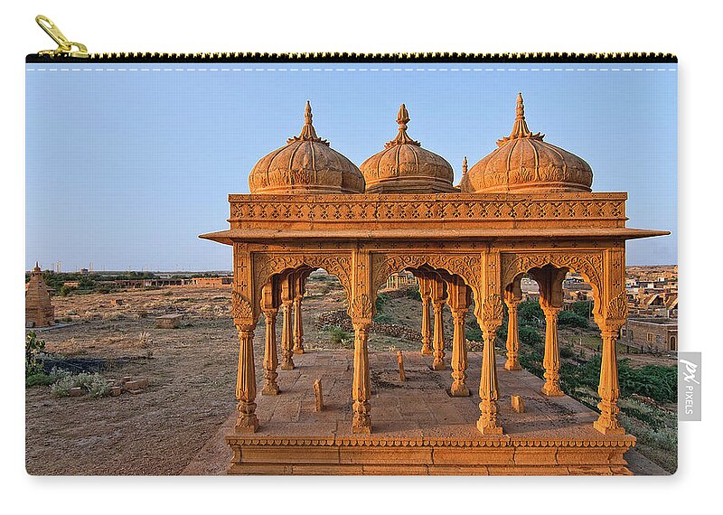 Jaisalmer Zip Pouch featuring the photograph Vyas Chhatri, Cenotaph, Jaisalmer by Beyondmylens@harsh / Photography