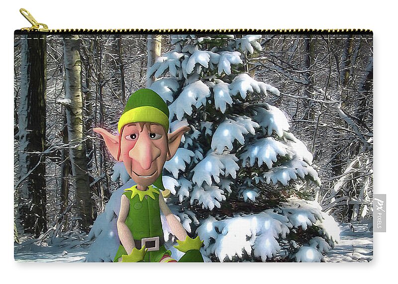 Winter Time Zip Pouch featuring the digital art Waiting For Santa by Pennie McCracken