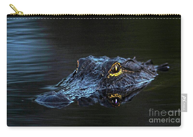 Alligator Zip Pouch featuring the photograph Waiting in the Moonlight by Jane Axman