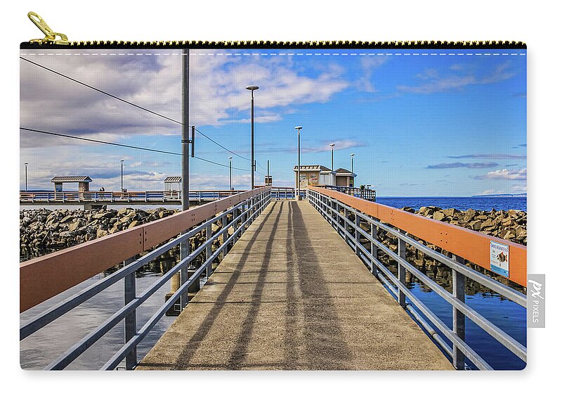 Dock Zip Pouch featuring the photograph Walking on the dock by Anamar Pictures