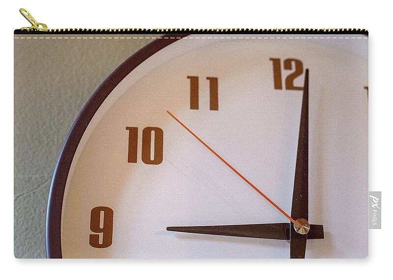 Clock Zip Pouch featuring the photograph Wall Clock by Laura Smith