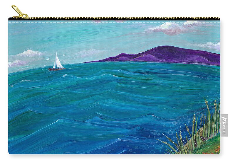 Seascape Painting Carry-all Pouch featuring the painting Wanderlust by Tanielle Childers