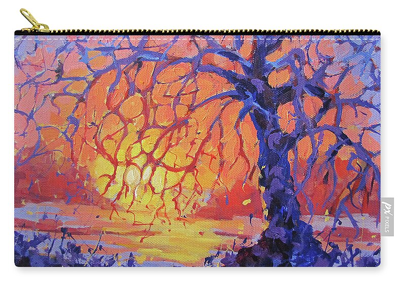 Tree Zip Pouch featuring the photograph Warm by Karen Ilari