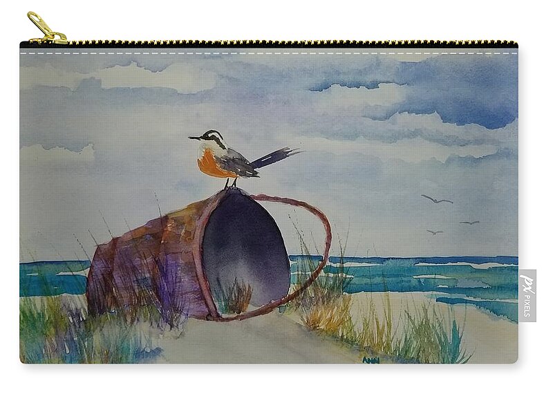 Ocean Carry-all Pouch featuring the painting Washed up by Ann Frederick
