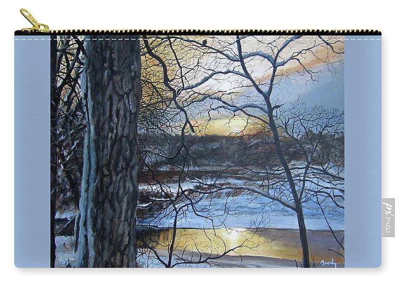  Zip Pouch featuring the painting Watcher by William Brody