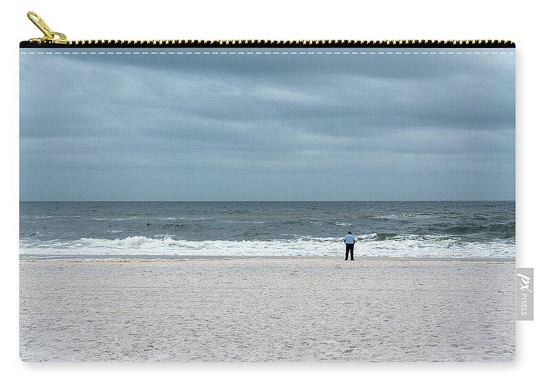 Watching The Waves Zip Pouch featuring the photograph Watching the Waves by Sharon Popek