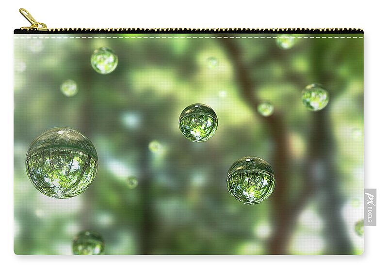 Tranquility Carry-all Pouch featuring the photograph Water Drops In The Forest by Hiroshi Watanabe