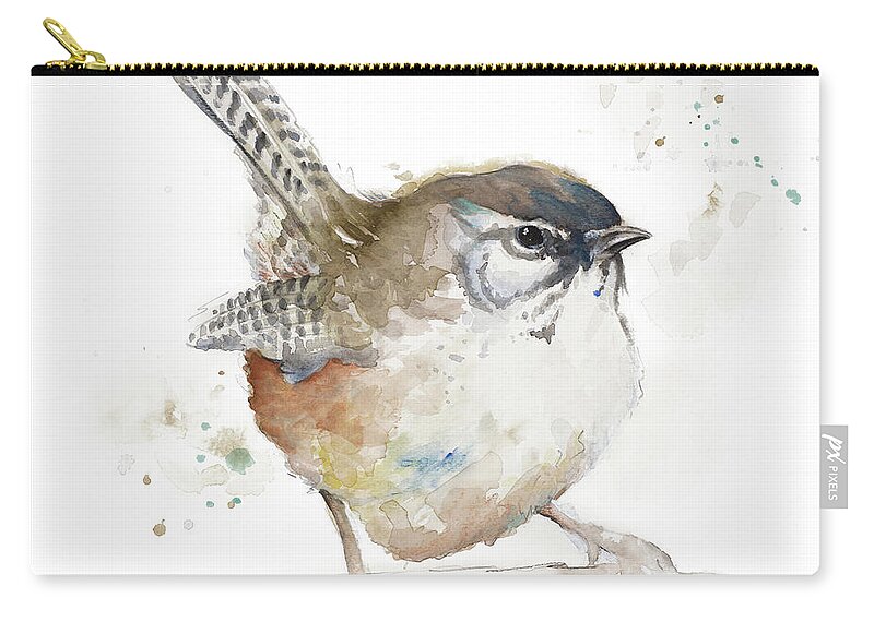 Watercolor Carry-all Pouch featuring the painting Watercolor Mountain Bird I by Patricia Pinto
