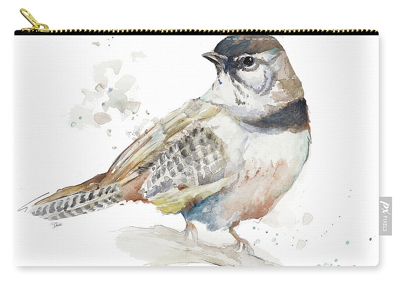 Mountain Carry-all Pouch featuring the painting Watercolor Mountain Bird IIi by Patricia Pinto