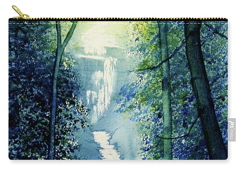 Watercolour Zip Pouch featuring the painting Waterfall by Glenn Marshall