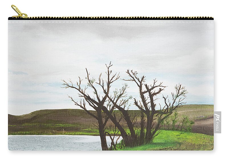 Trees Carry-all Pouch featuring the painting Watering Hole by Gabrielle Munoz