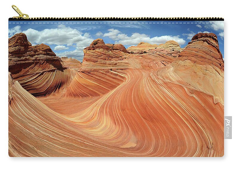 Extreme Terrain Zip Pouch featuring the photograph Wave In The Sun by David Hogan