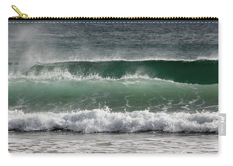 Scenics Zip Pouch featuring the photograph Waves by Dayxendri