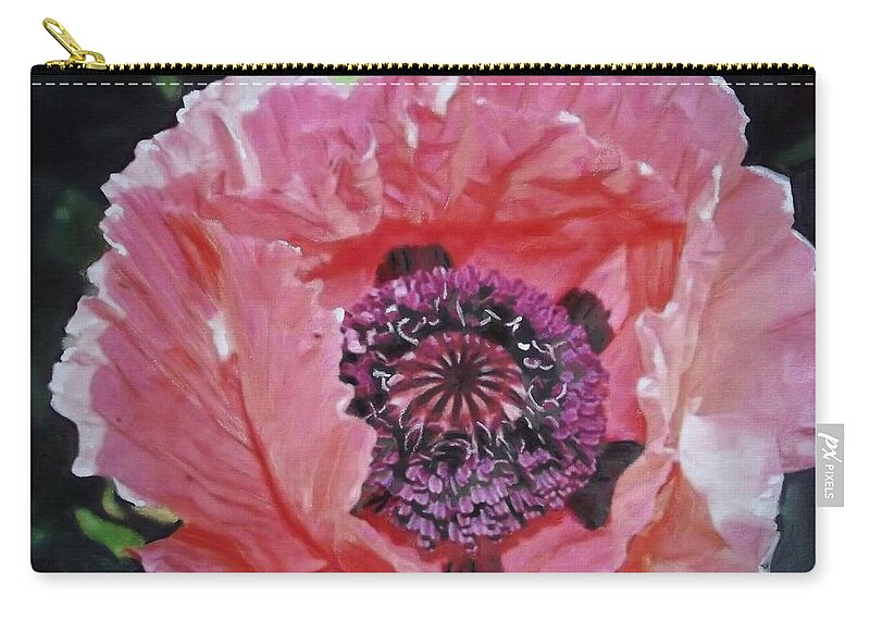 Flowers Zip Pouch featuring the painting Wavy Petals by Cara Frafjord