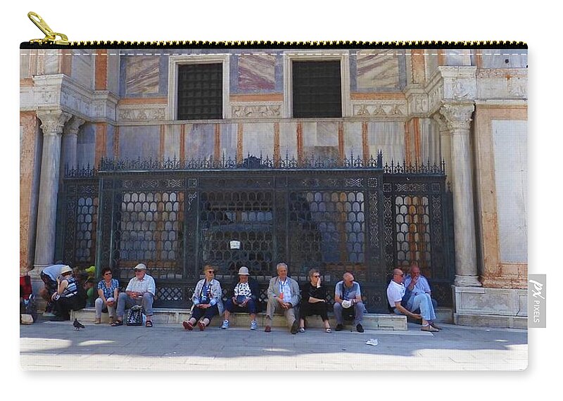 Water Zip Pouch featuring the photograph Weary Walkers - Venice by Nina-Rosa Dudy