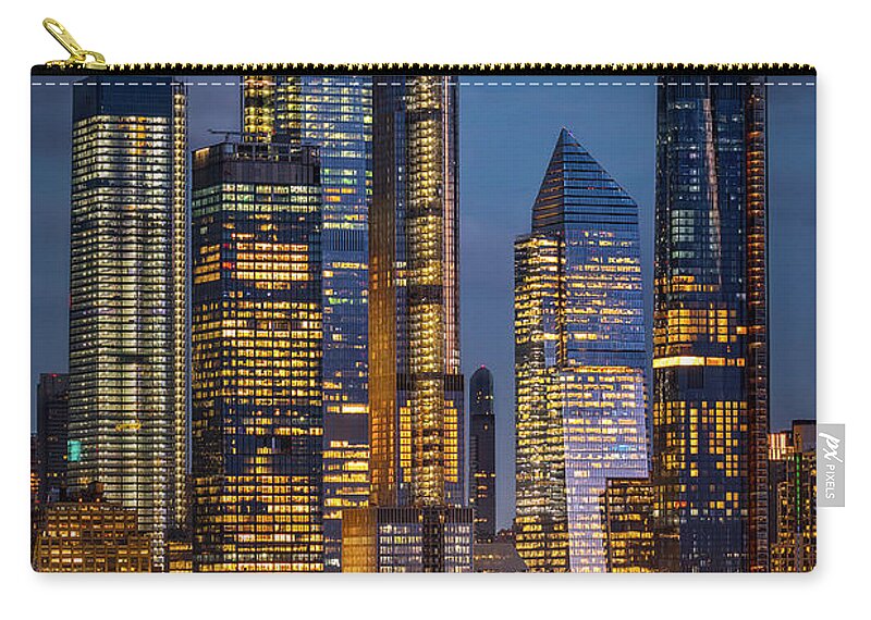 Hudson Yards Zip Pouch featuring the photograph Welcome to NYC Hudson Yards by Susan Candelario