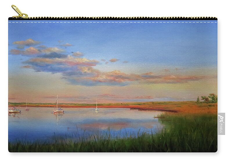 Cape Cod Zip Pouch featuring the painting West Bay Landing, Osterville by Jonathan Gladding