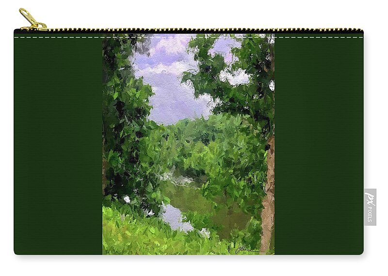 Landscape Painting Zip Pouch featuring the painting West Cornwell, Connecticut by Joan Reese