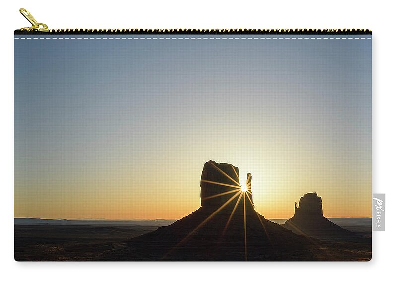 Arizona Zip Pouch featuring the photograph West Mitten Sunburst by James Covello