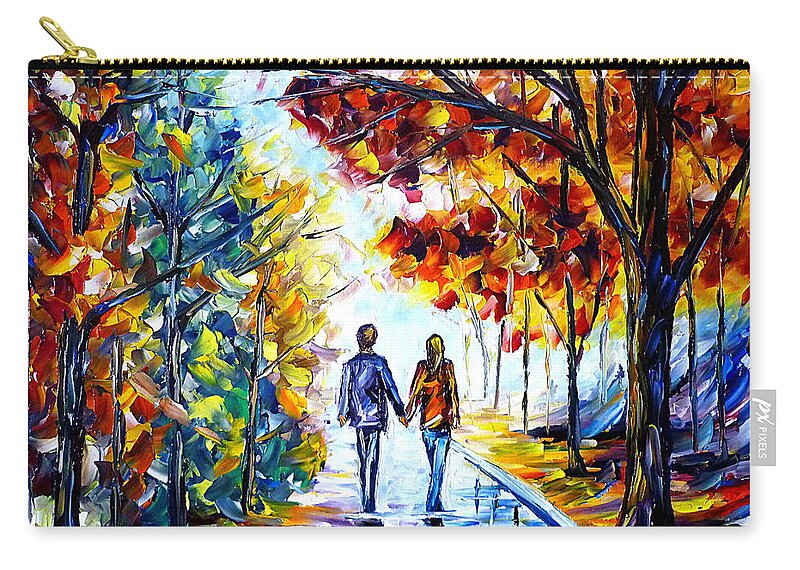 Beautiful Autumn Carry-all Pouch featuring the painting Wet Autumn Day by Mirek Kuzniar