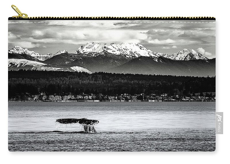 Gray Whale Carry-all Pouch featuring the digital art Whale Tail by Ken Taylor