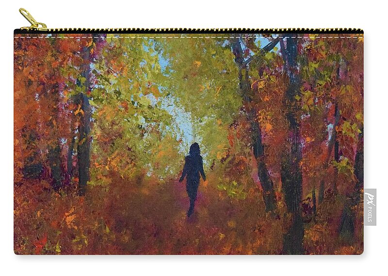 Barrieloustark Zip Pouch featuring the painting What Awaits You by Barrie Stark
