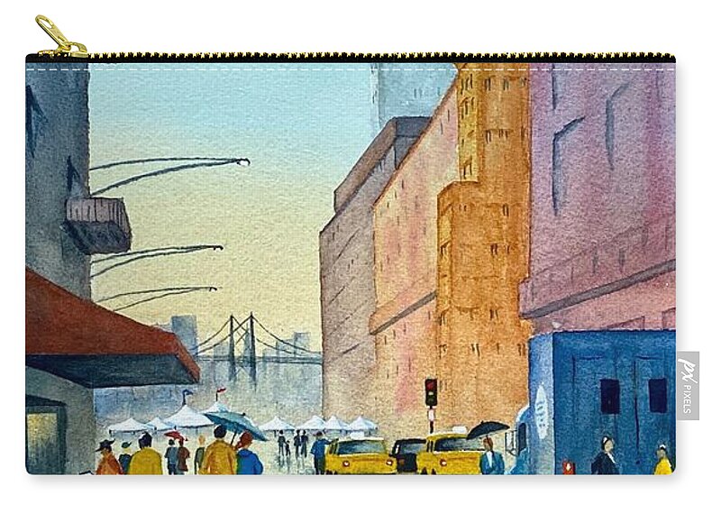 City Zip Pouch featuring the painting What's Goin' On? by Joseph Burger